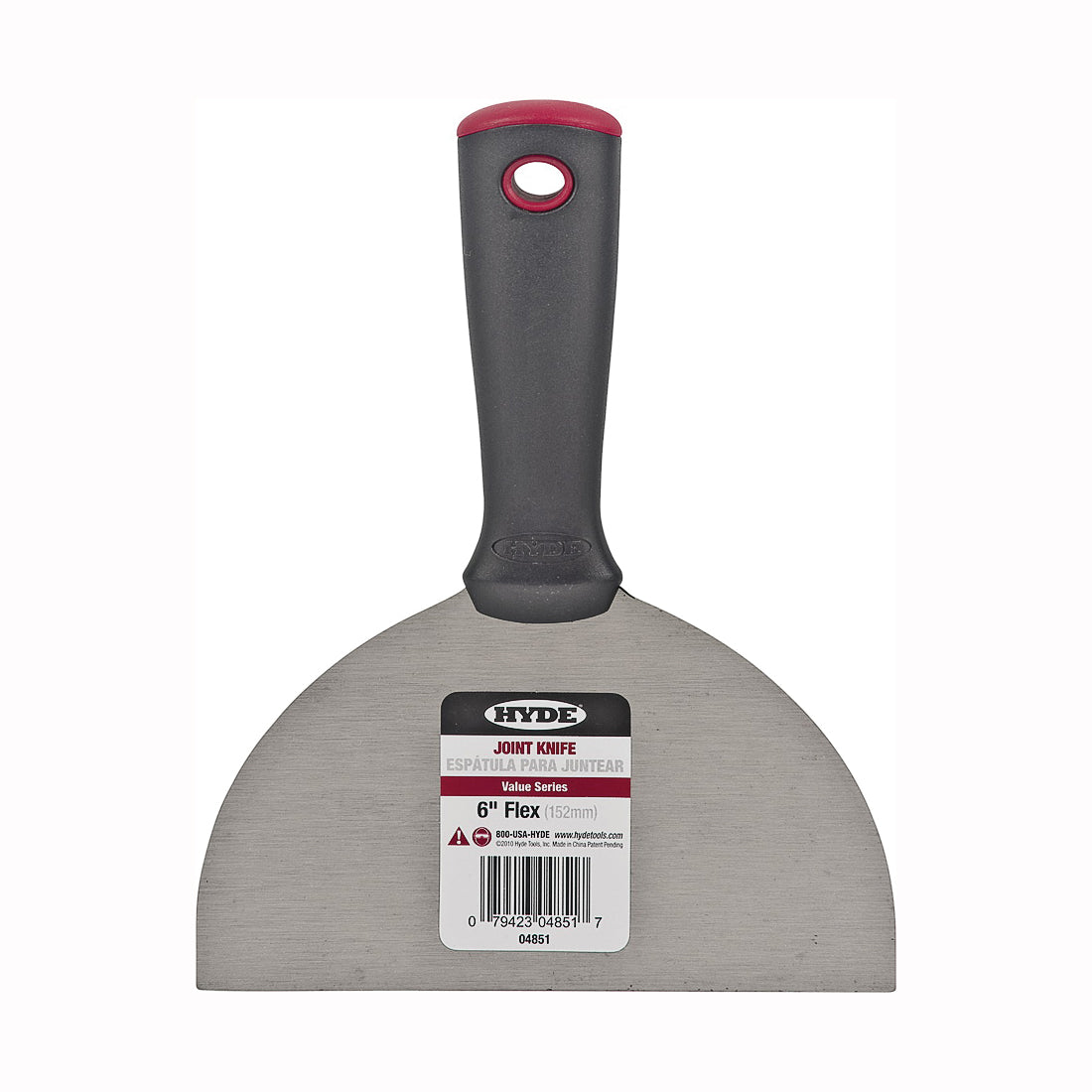 HYDE 04851 Joint Knife, 6 in W Blade, Carbon Steel Blade, Flexible Blade, Ergonomic Handle, Polypropylene Handle