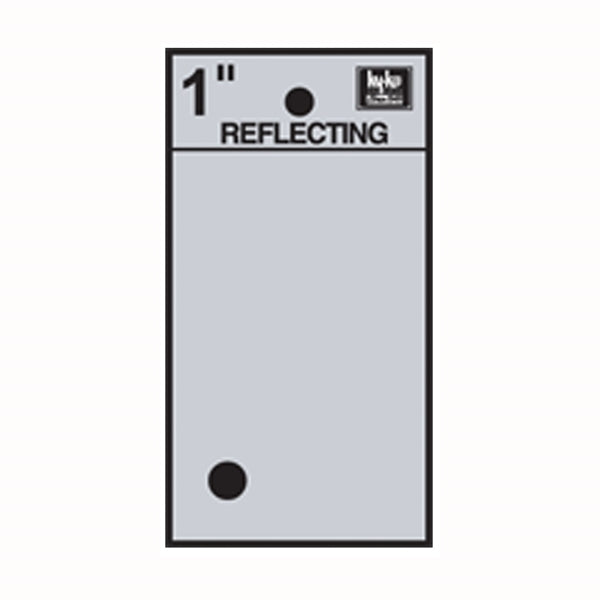 HY-KO RV-15 Reflective Sign, Character: ., 1 in H Character, Black Character, Silver Background, Vinyl