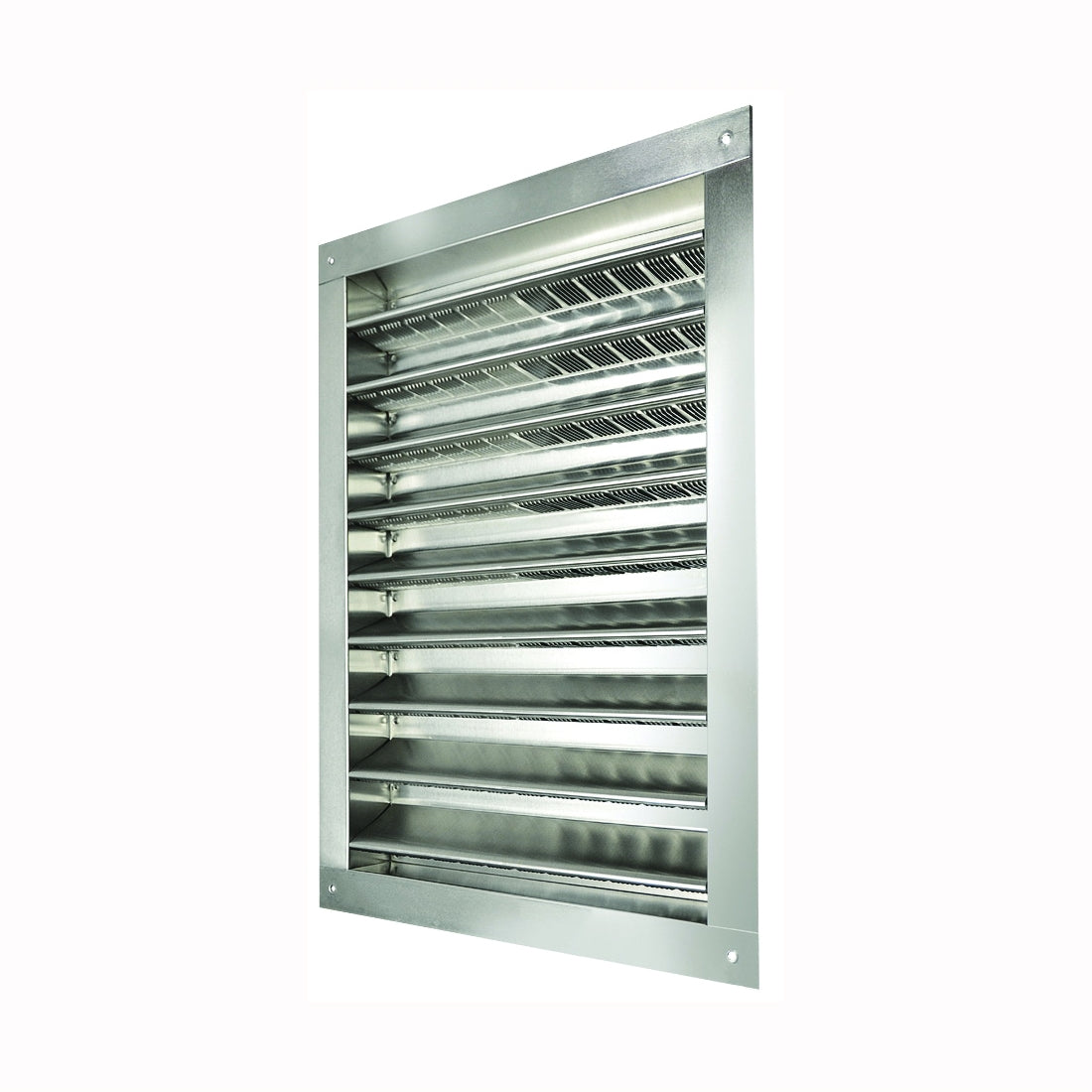 Master Flow DA1218 Dual Louver, 20-1/2 in L, 14-1/2 in W, Aluminum, Silver, Mill