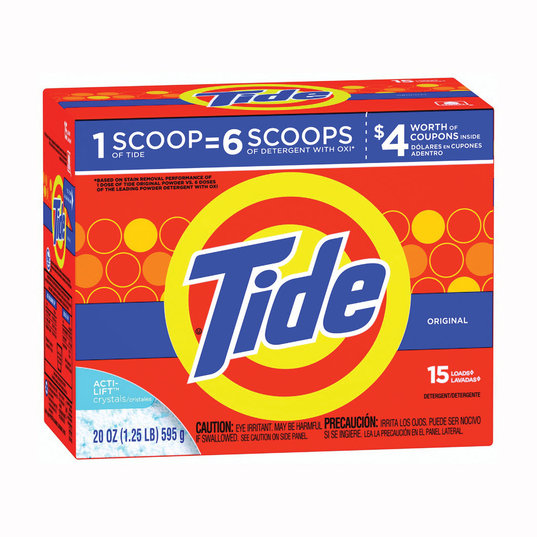 Tide 27782 Laundry Detergent, 20 oz Box, Powder, Original
