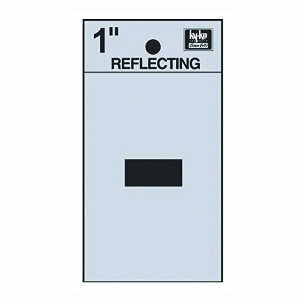 HY-KO RV-15/- Reflective Sign, Character:-, 1 in H Character, Black Character, Silver Background, Vinyl