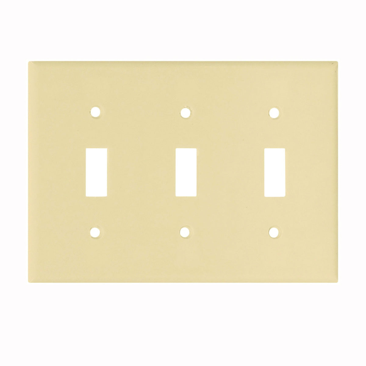 Eaton Wiring Devices 2141V-BOX Wallplate, 4-1/2 in L, 6.37 in W, 3 -Gang, Thermoset, Ivory, High-Gloss