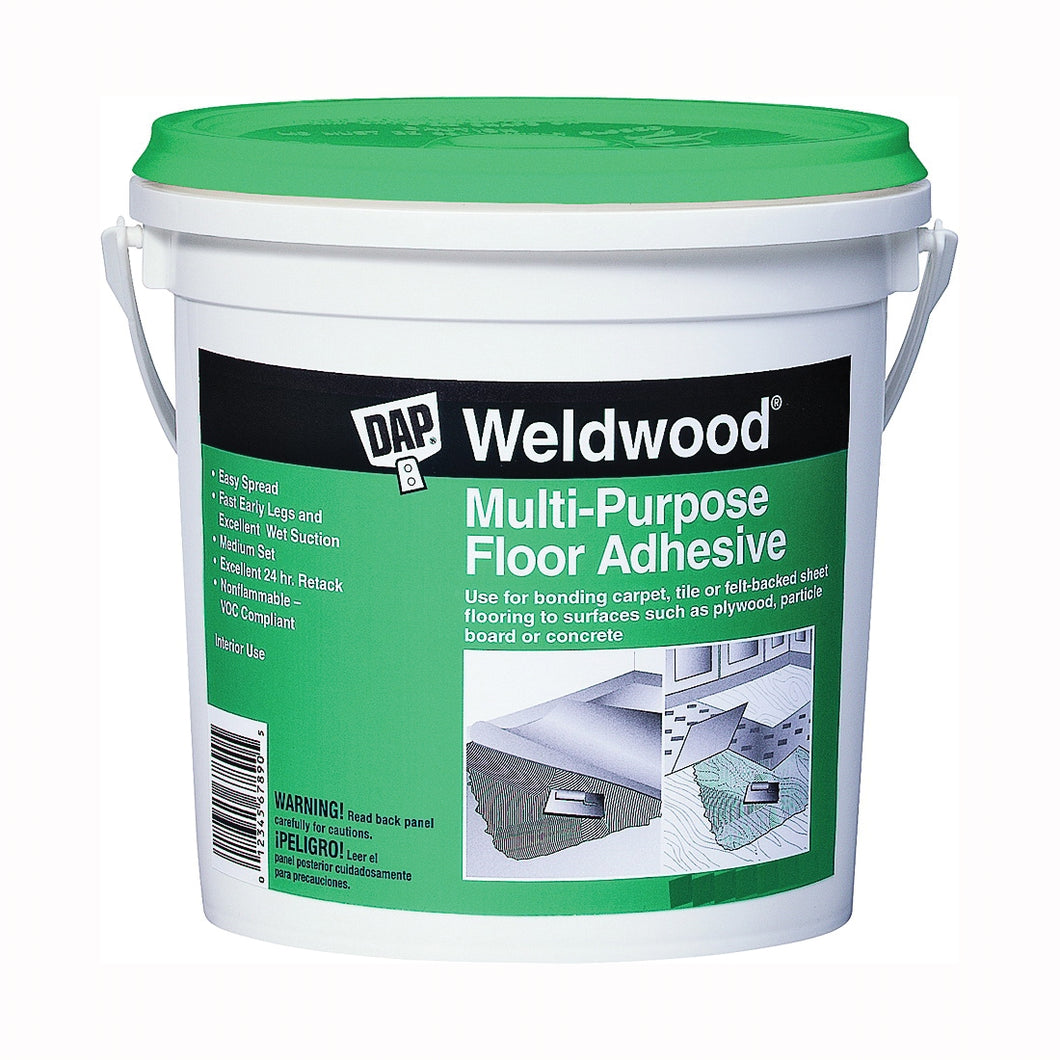 WELDWOOD 00144 Floor Adhesive, Paste, Slight, Off-White, 4 gal Pail