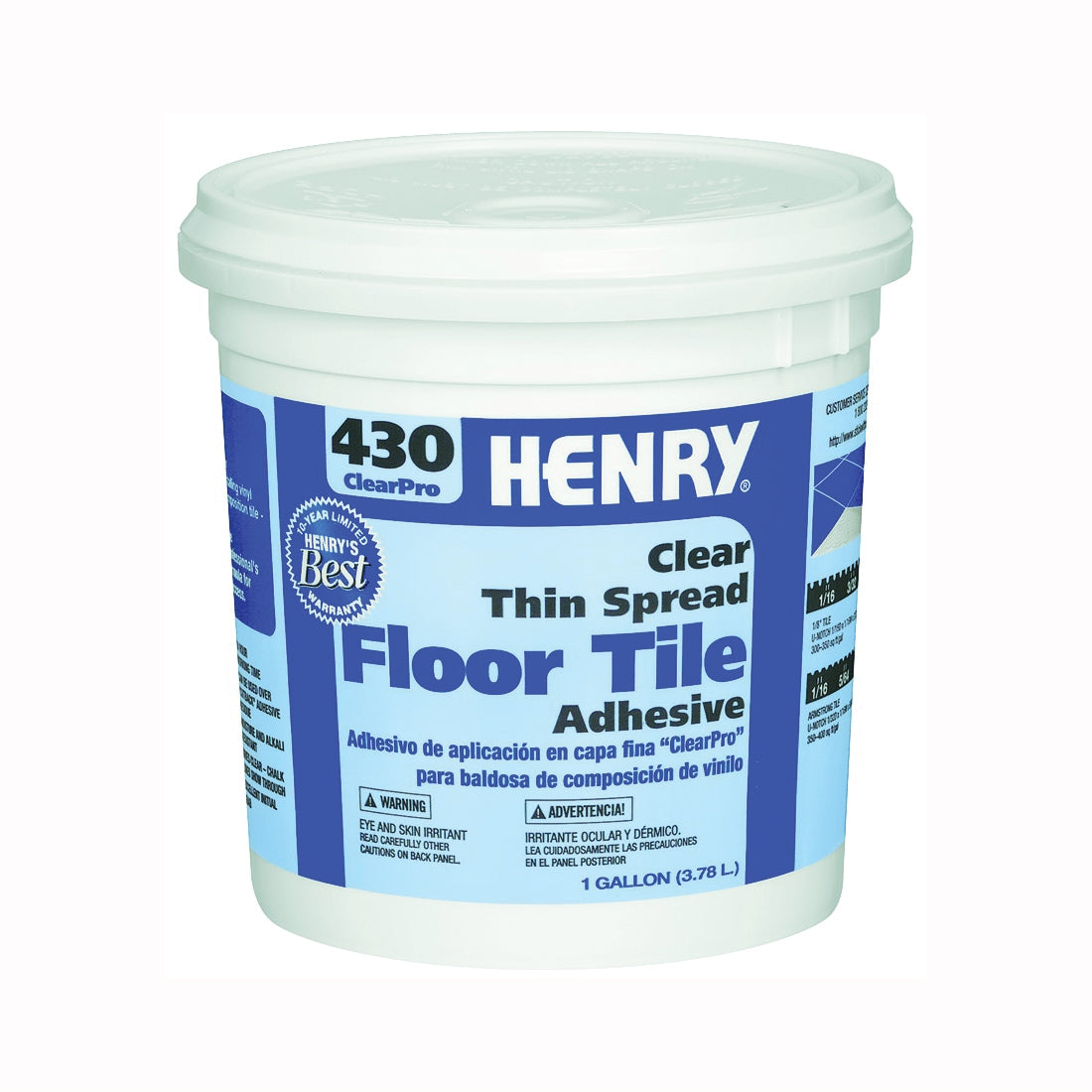 HENRY 430 ClearPro 12098 Floor Adhesive, Paste, Mild, Clear, 1 gal Pail