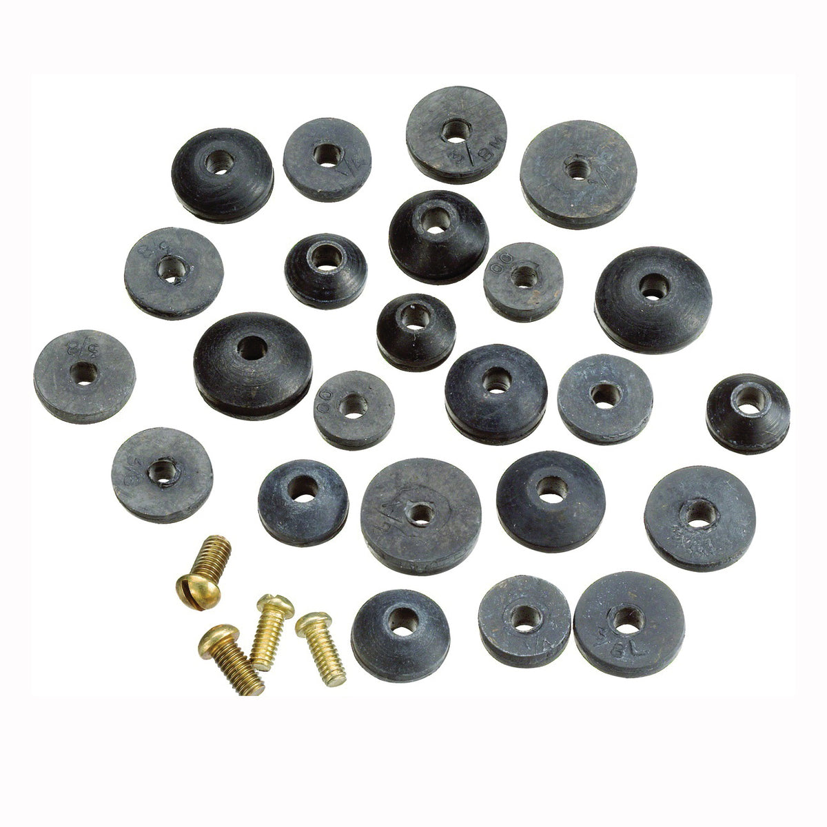 Plumb Pak PP20521 Faucet Washer Assortment, Rubber, For: Sink and Faucets