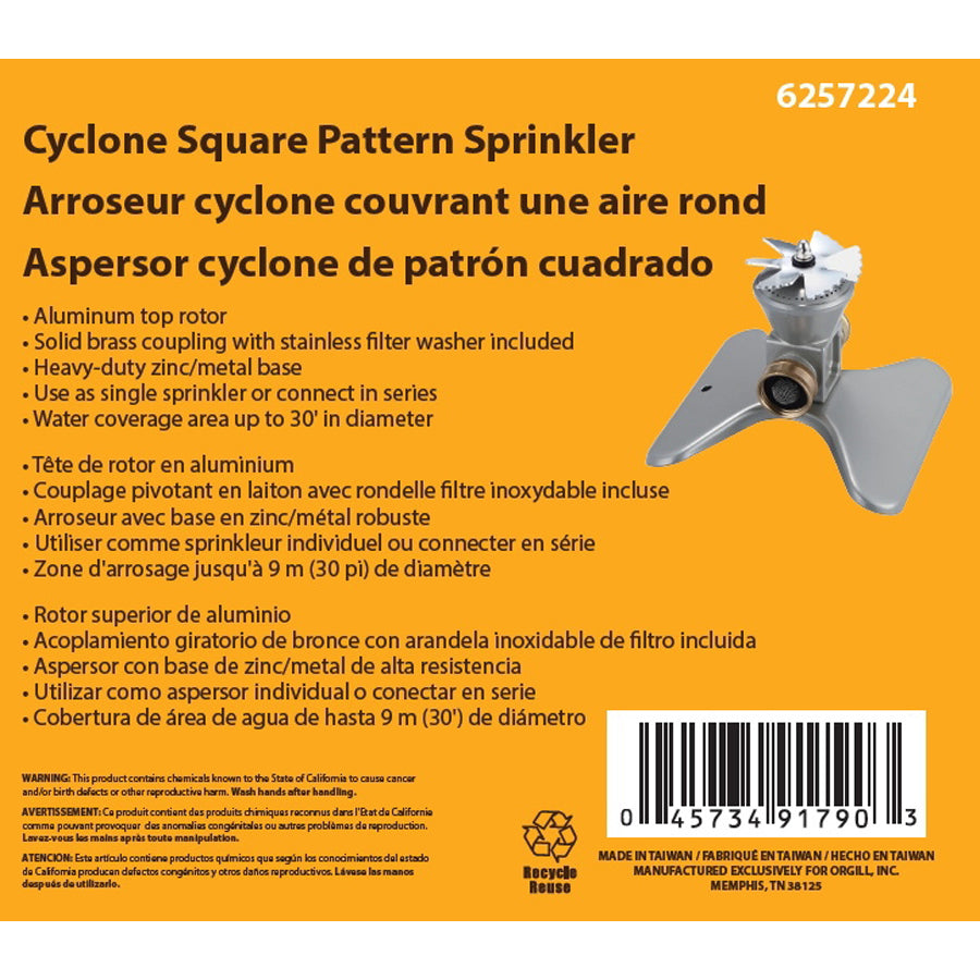 Landscapers Select GT50104 Lawn Sprinkler, Female, Round, Zinc