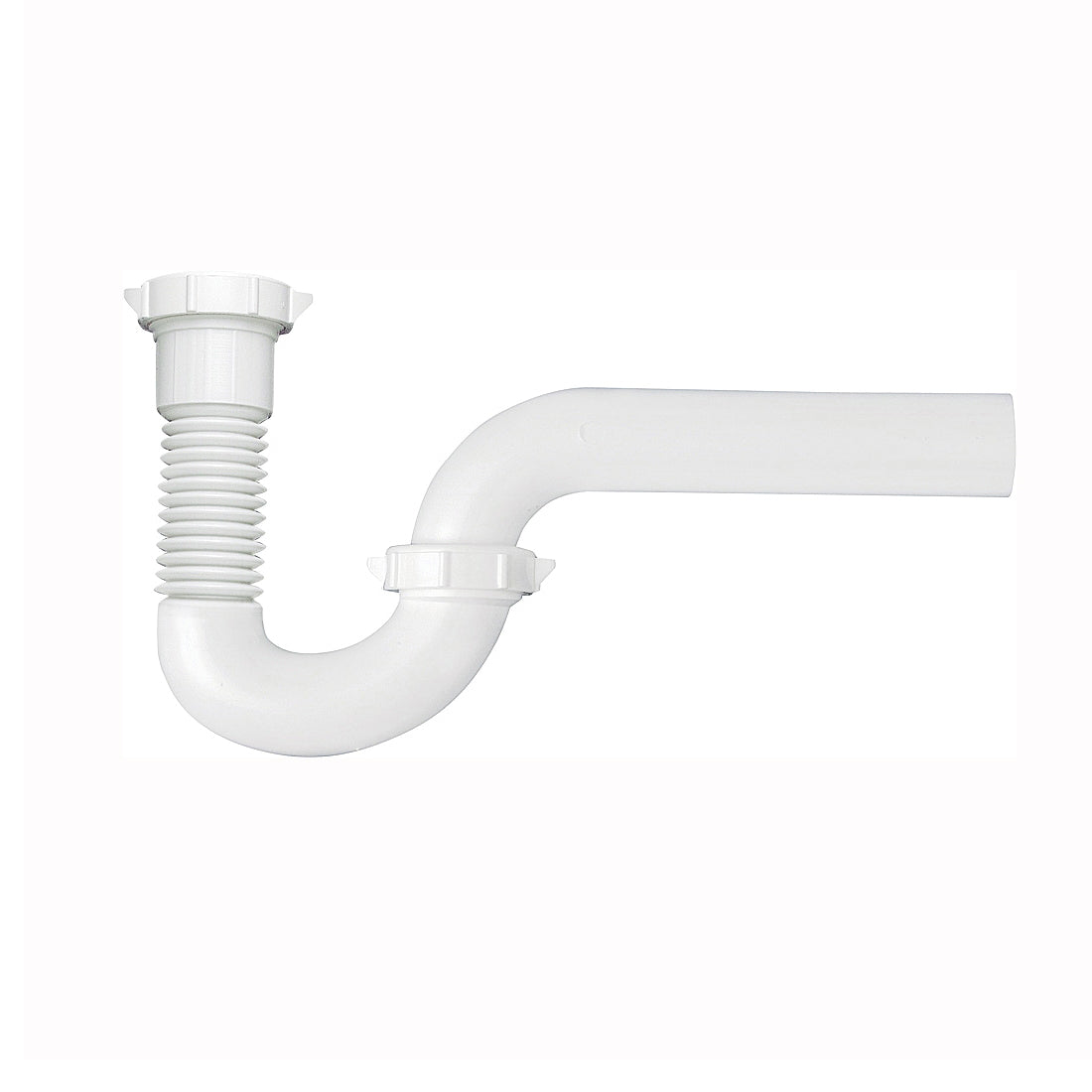 Plumb Pak PP21240 P-Trap, 1-1/2 x 1-1/2, 1-1/2 x 1-1/4 in, Slip, PVC, White