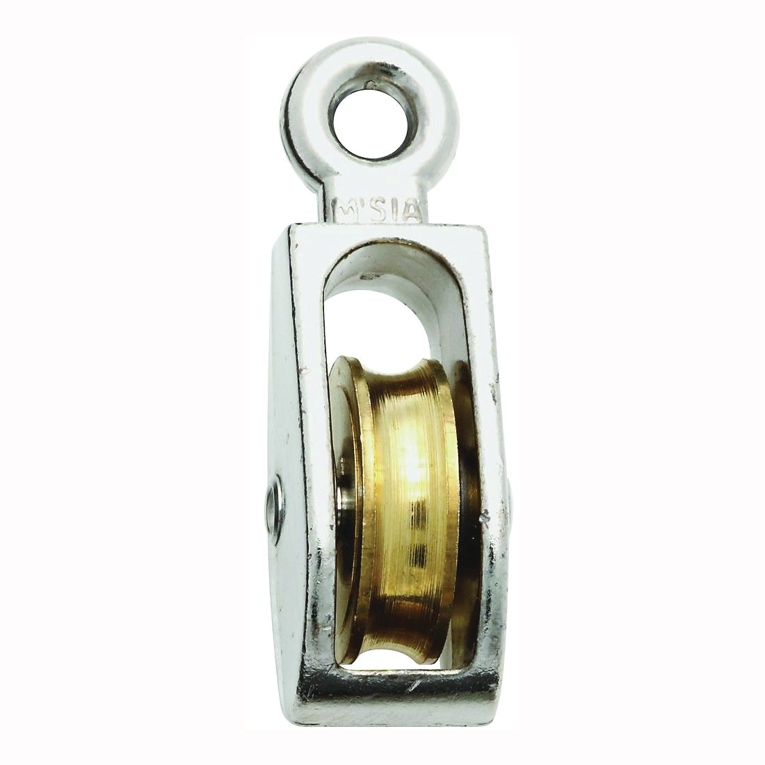 National Hardware N223-404 Pulley, 1/4 in Rope, 40 lb Working Load, 1 in Sheave, Nickel