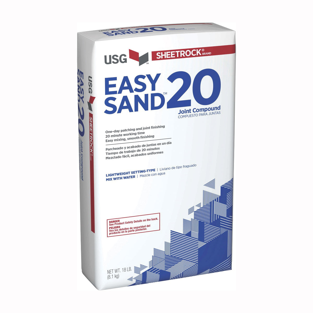 USG Easy Sand 384214120 Joint Compound, Powder, Natural, 18 lb