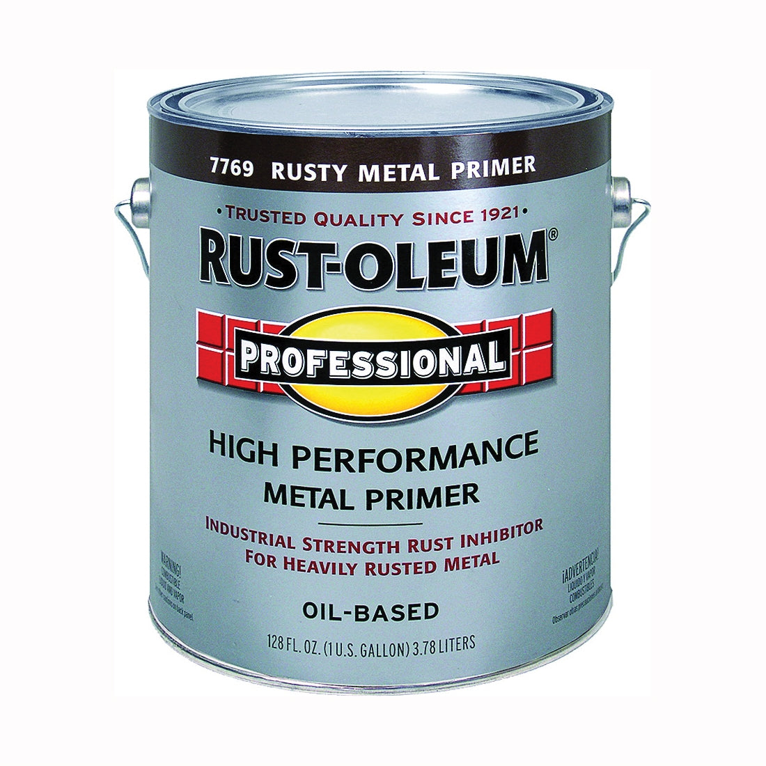 RUST-OLEUM PROFESSIONAL 242252 Rusty Metal Primer, Flat, Red, 1 gal, Pail