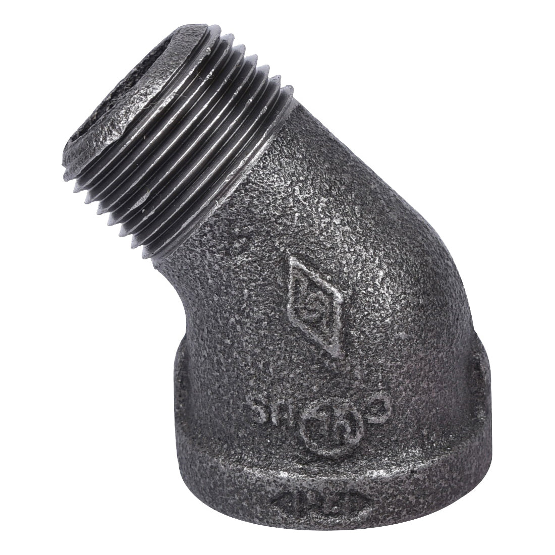 Prosource B121 20 Street Pipe Elbow, 3/4 in, FIP x MIP, 45 deg Angle, Malleable Iron, SCH 40 Schedule, 300 psi Pressure