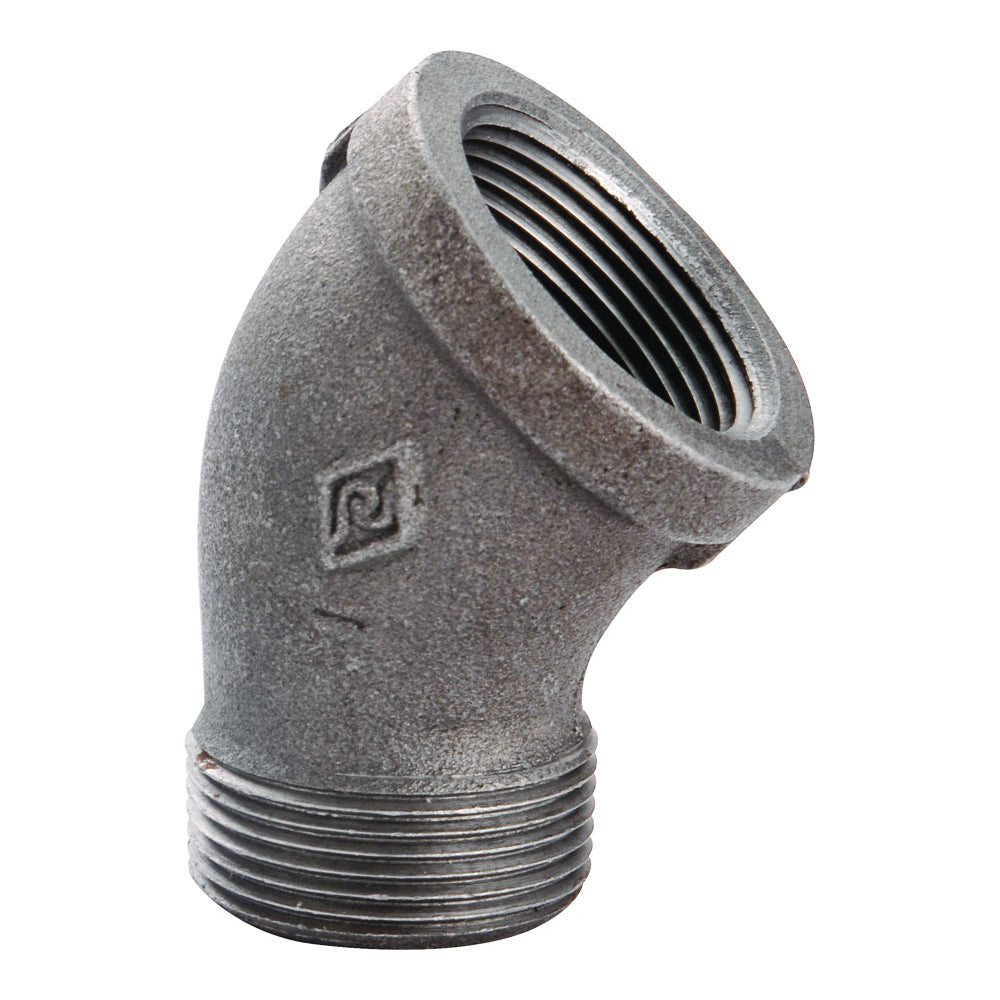 Prosource B121 25 Street Pipe Elbow, 1 in, FIP x MIP, 45 deg Angle, Malleable Iron, SCH 40 Schedule, 300 psi Pressure