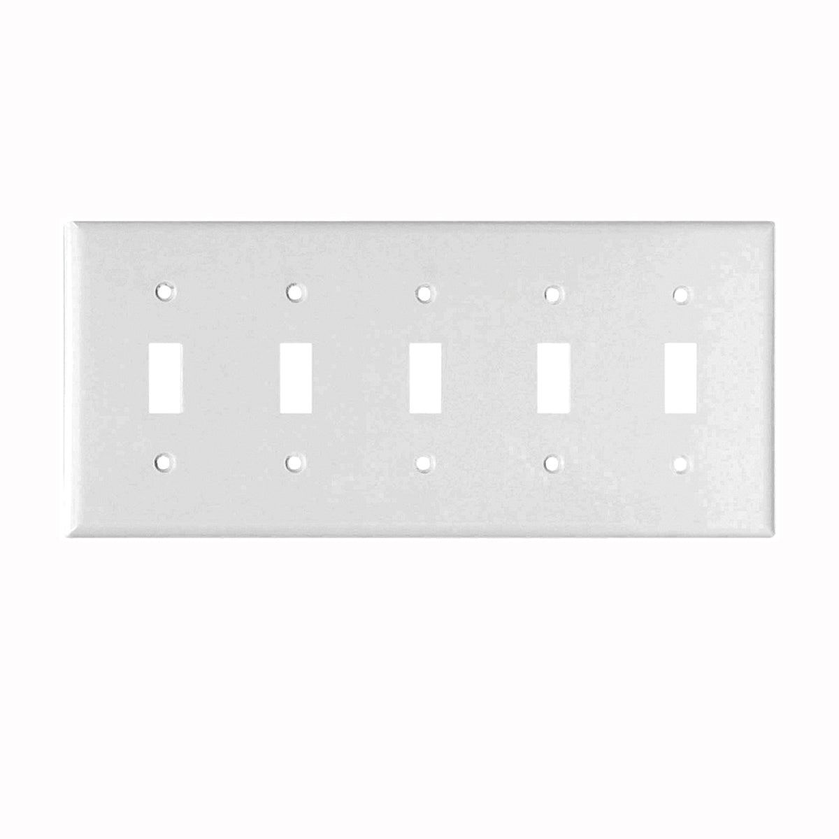 Eaton Wiring Devices 2155W-BOX Wallplate, 4-1/2 in L, 10 in W, 5 -Gang, Thermoset, White