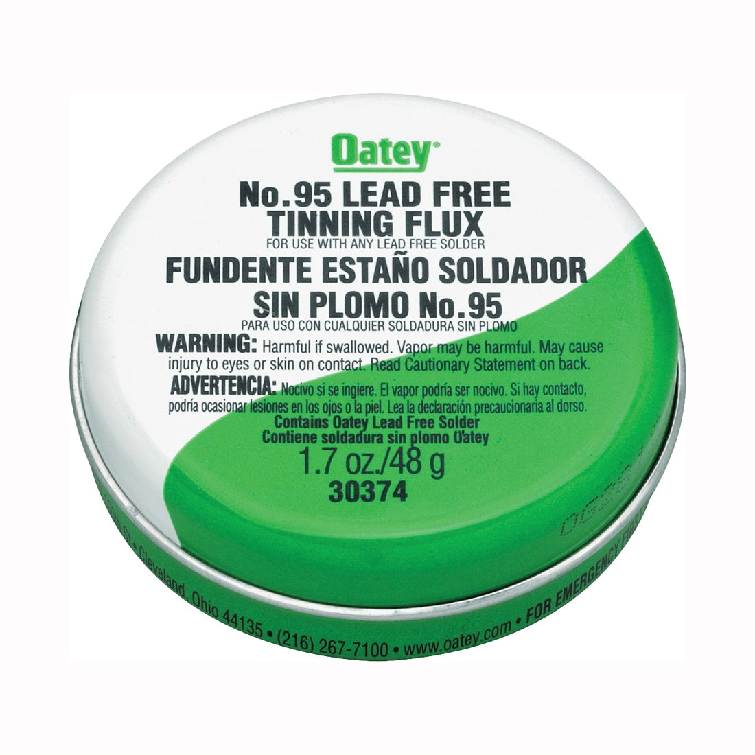 Oatey 30374 Tinning Flux, 1.7 oz, Paste, Yellow