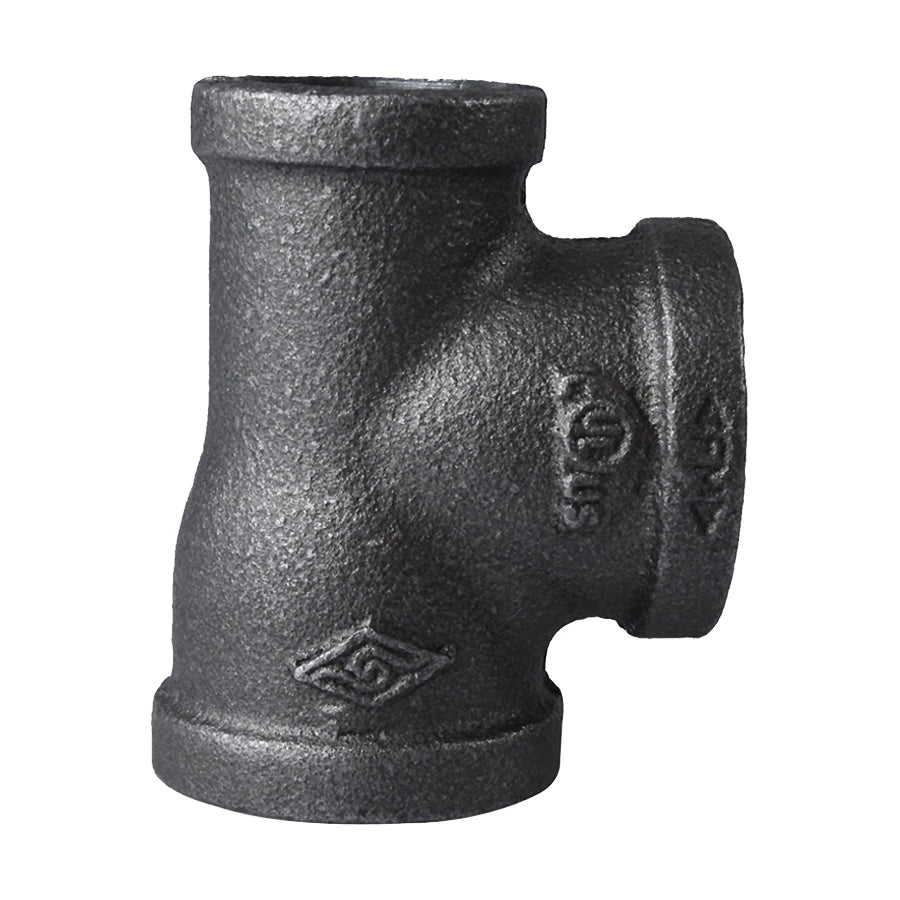 Prosource B130R25X20X25 Pipe Tee, 1 x 1 x 3/4 in, Threaded, Malleable Iron, SCH 40 Schedule, 300 PSI Pressure