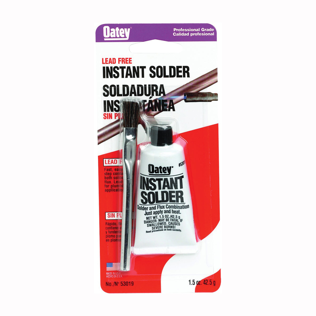 Oatey 53019 Instant Solder, 1-1/2 oz, Paste, Gray, 420 to 455 deg F Melting Point