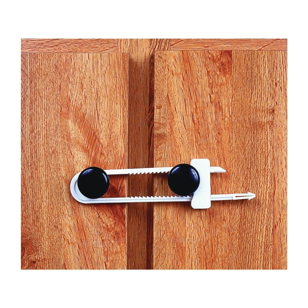 Safety 1st 11002 Cabinet Slide Lock, 2-1/4 in W, Plastic, White