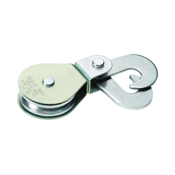 DEUER DB-35HS Scissor Hook Block, 5/16 in Rope, 480 lb Working Load, 2 in Sheave, Zinc