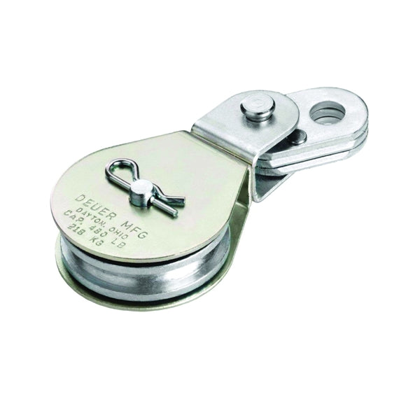 DEUER DB-25E Cable Block, 1/4 in Rope, 480 lb Working Load, 2 in Sheave, Zinc