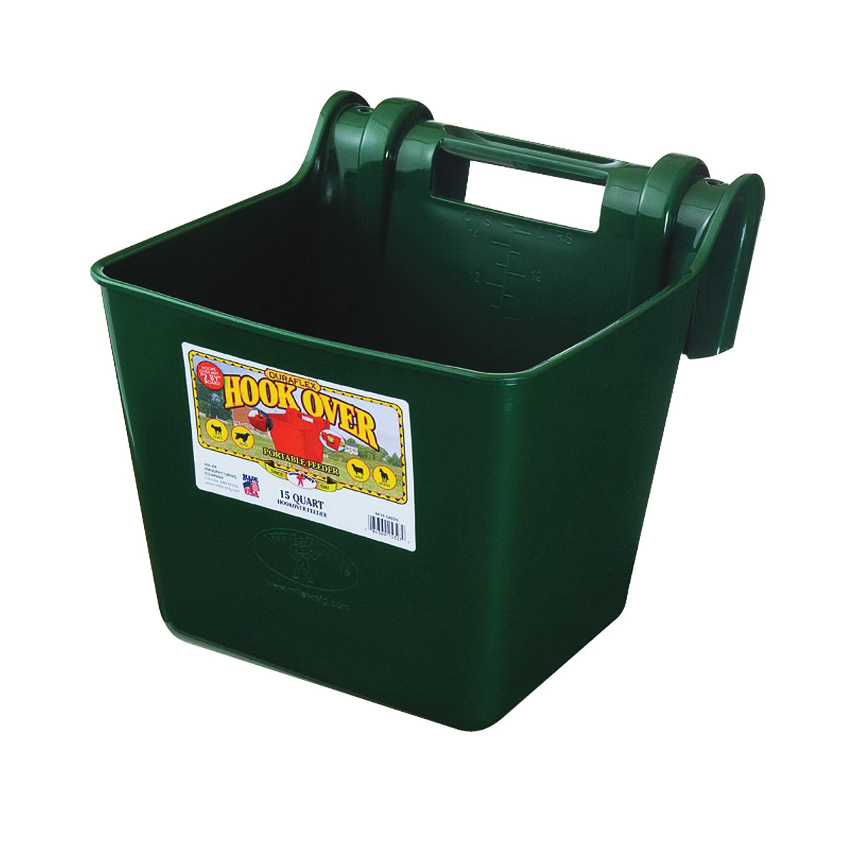 Little Giant HF15GREEN Hook Over Feeder, 15 qt Volume, Polyethylene, Green