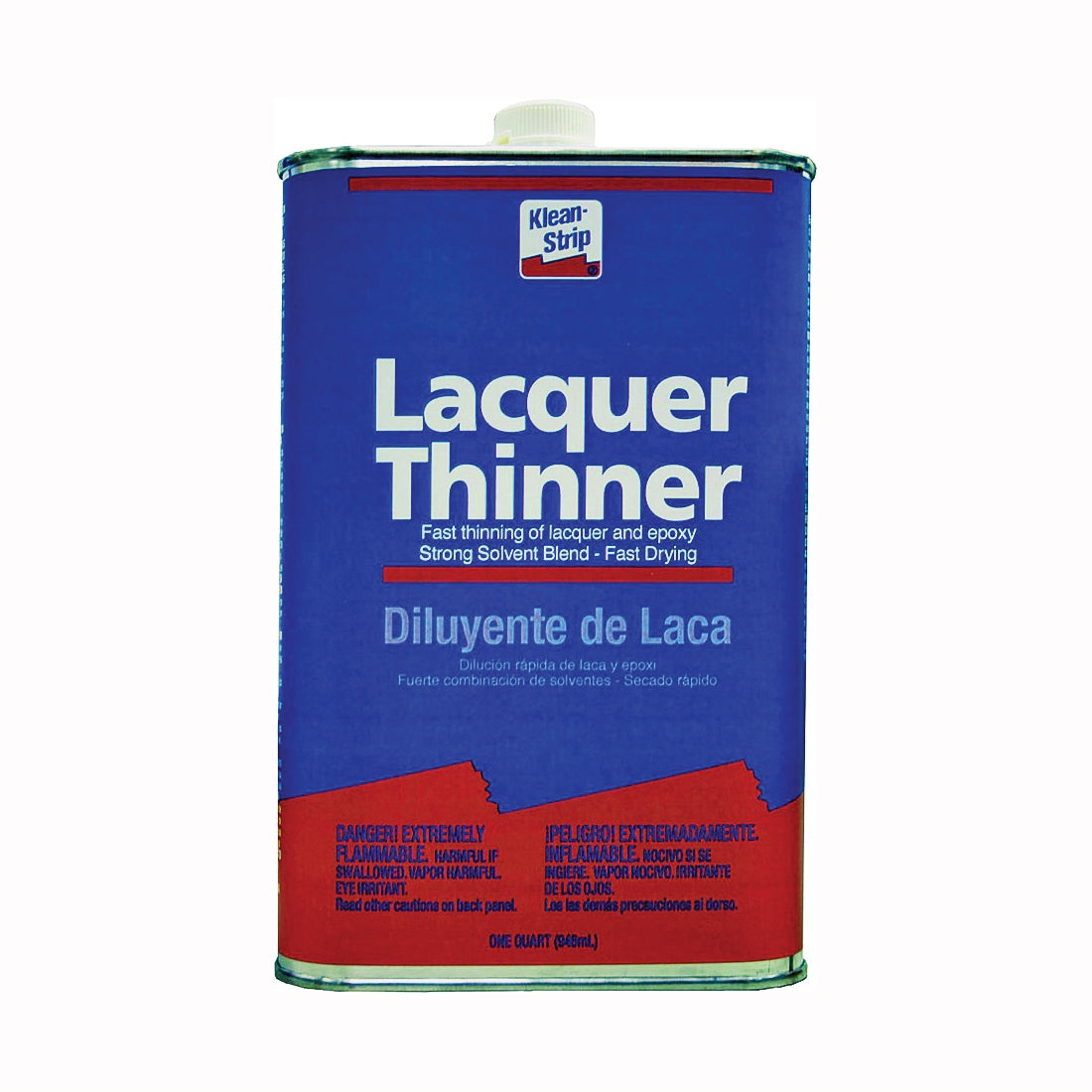 Klean Strip QML170SC Lacquer Thinner, Liquid, Characteristic Ketone, Clear, 1 qt, Can