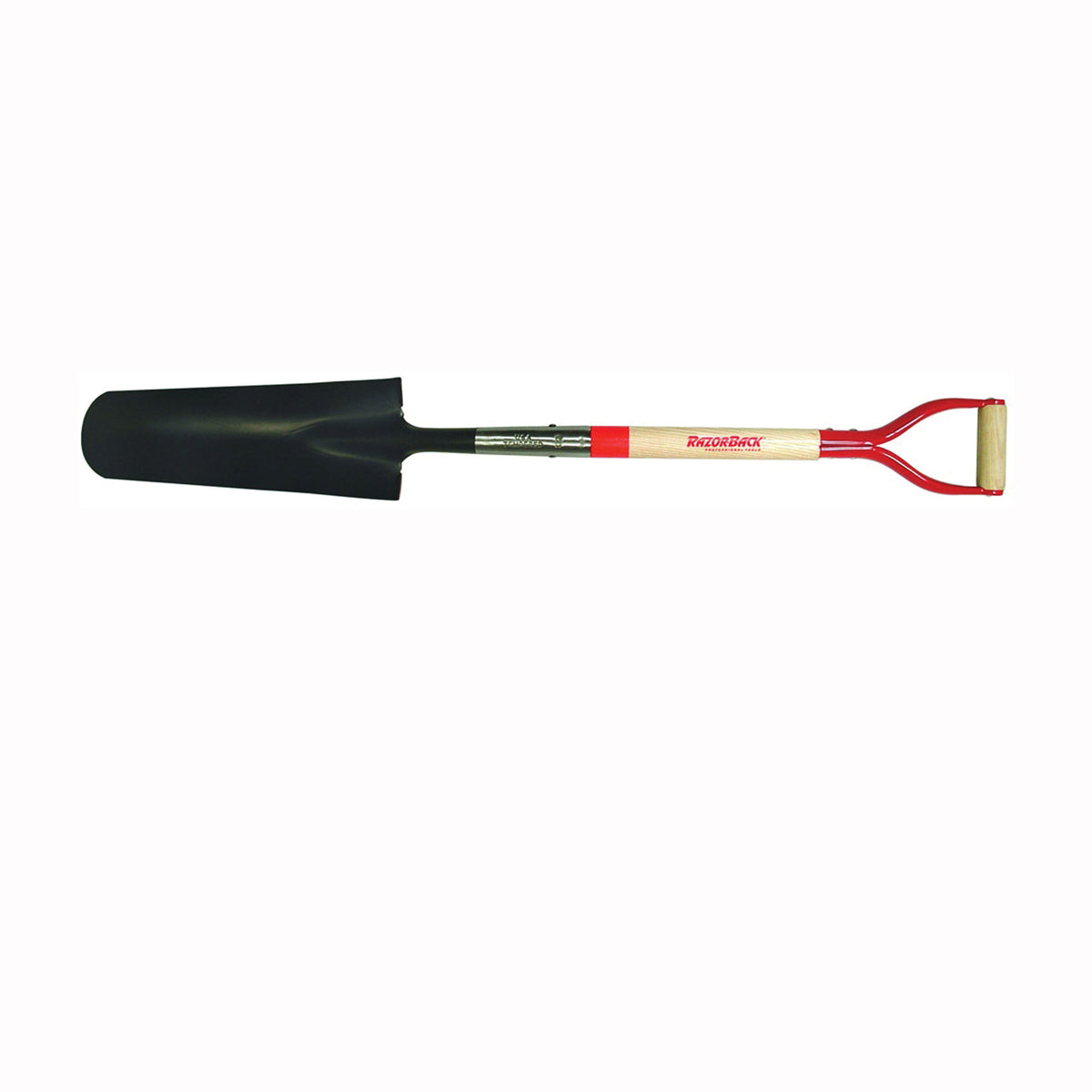 RAZOR-BACK 47103 Drain Spade, 6 in W Blade, Steel Blade, Hardwood Handle, D-Shaped Handle, 29 in L Handle