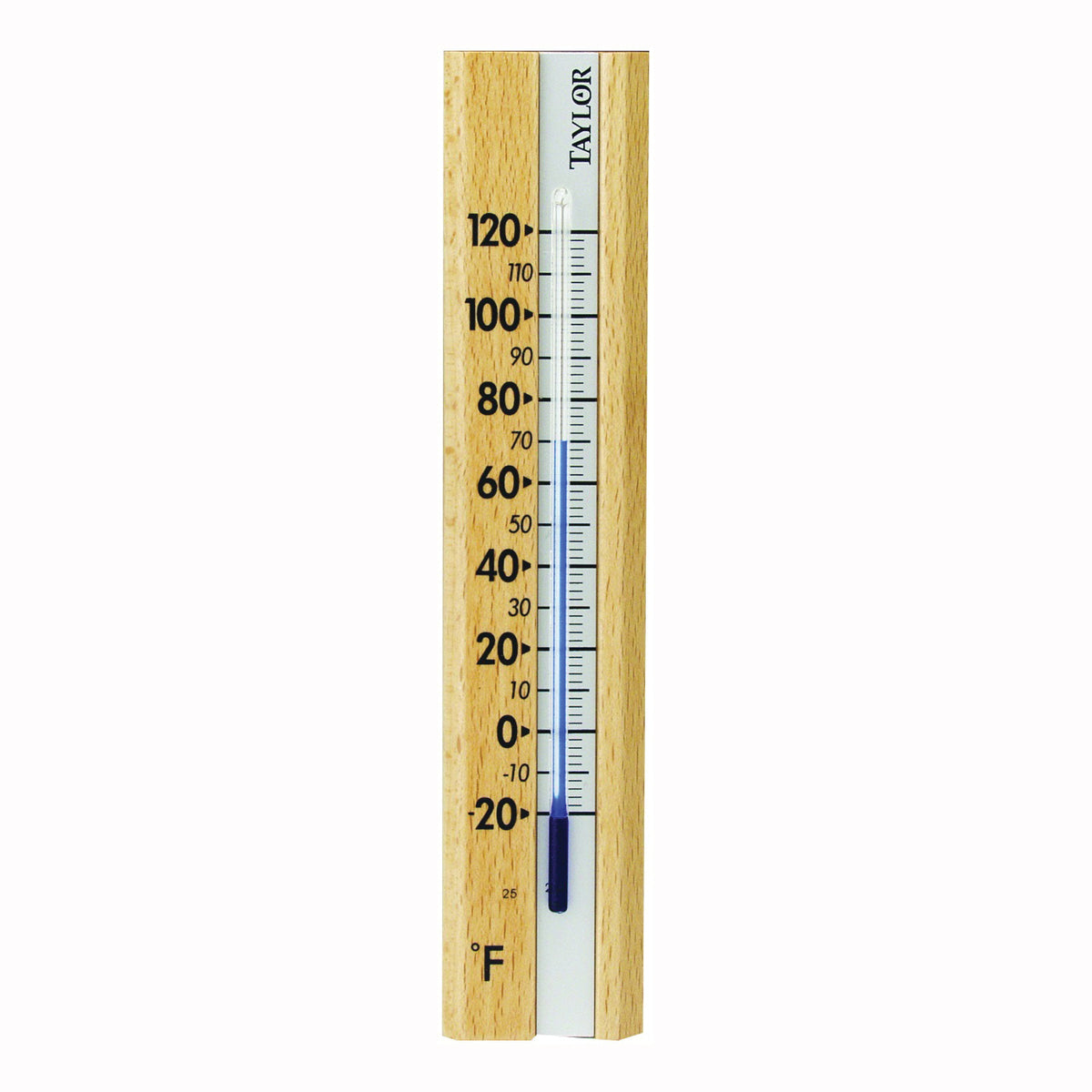 Taylor 5141 Thermometer, -20 to 120 deg F, Wood Casing