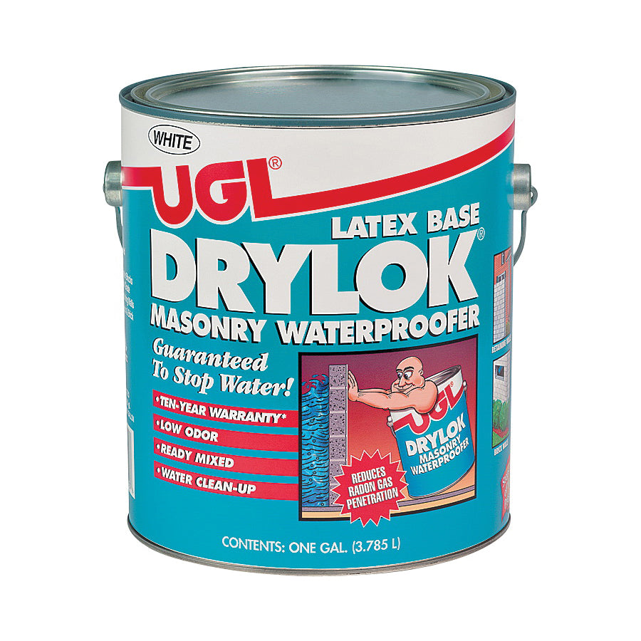 UGL DRYLOK 27513 Masonry Waterproofer, White, Liquid, 1 gal Pail