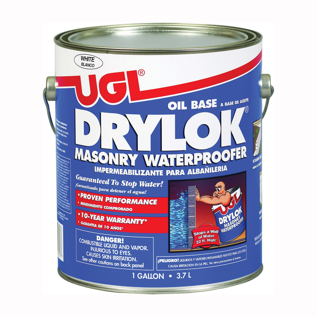 UGL DRYLOK 20713 Masonry Waterproofer, White, Liquid, 1 gal Pail
