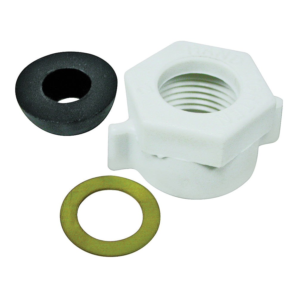 ProSource PMB-472 Ballcock Nut, Plastic, White, For: Ballcock