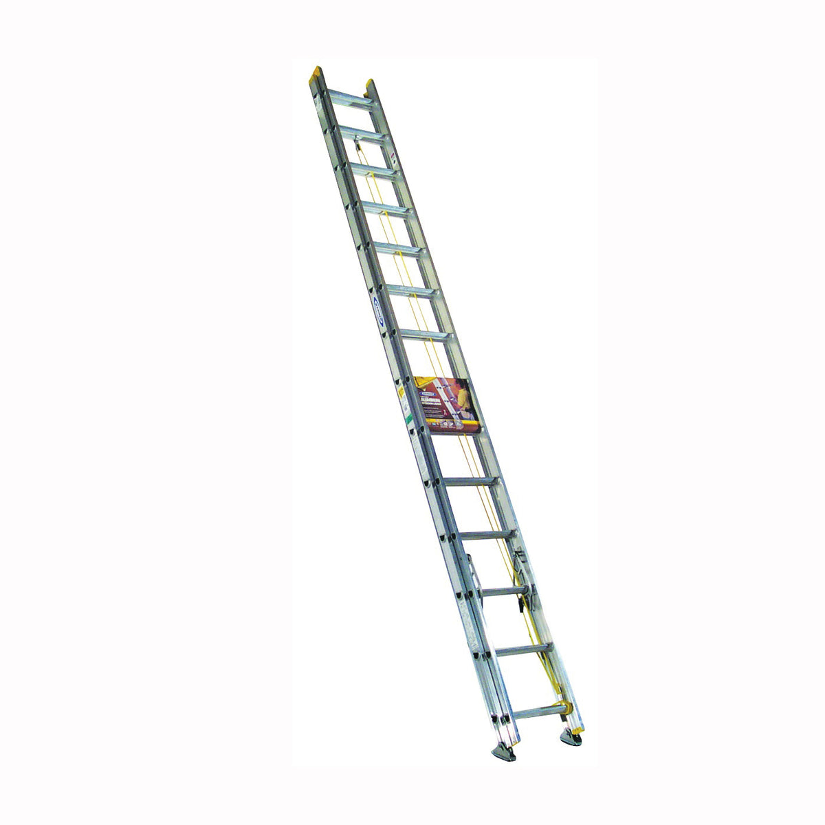 WERNER D1228-2 Extension Ladder, 27 ft H Reach, 225 lb, Aluminum