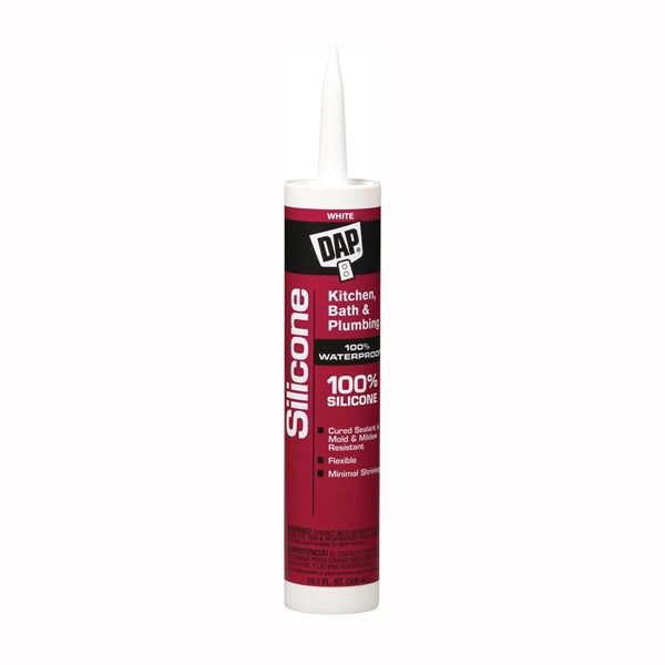 DAP 08640 Sealant, White, 24 hr Curing, -40 to 400 deg F, 10.1 oz Tube