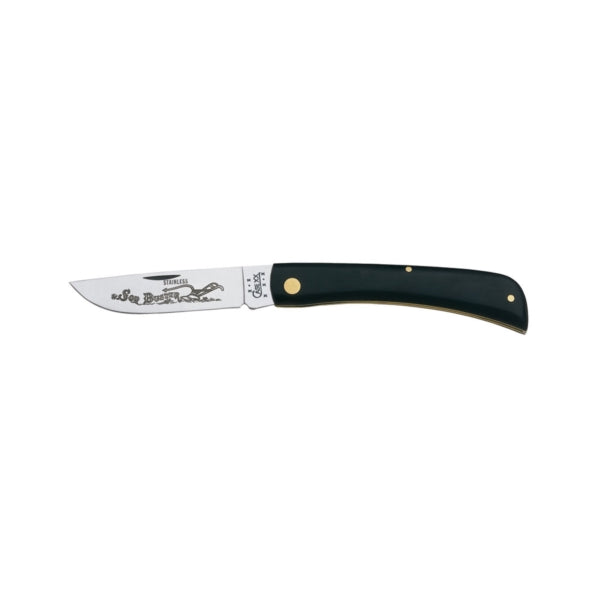 CASE 00092 Folding Pocket Knife, 3.7 in L Blade, Stainless Steel Blade, 1-Blade, Black Handle