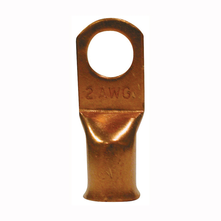 CALTERM 61607 Terminal Lug, 90 A, 2 AWG Wire, 3/8 in Stud, Copper Contact