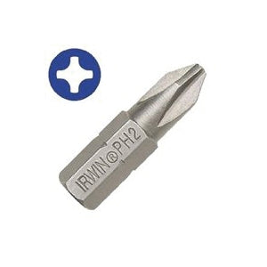 IRWIN IWAF21PR2B25 Insert Bit, #2 Drive, Phillips Drive, 1/4 in Shank, Hex Shank, 1 in L, High-Grade S2 Tool Steel