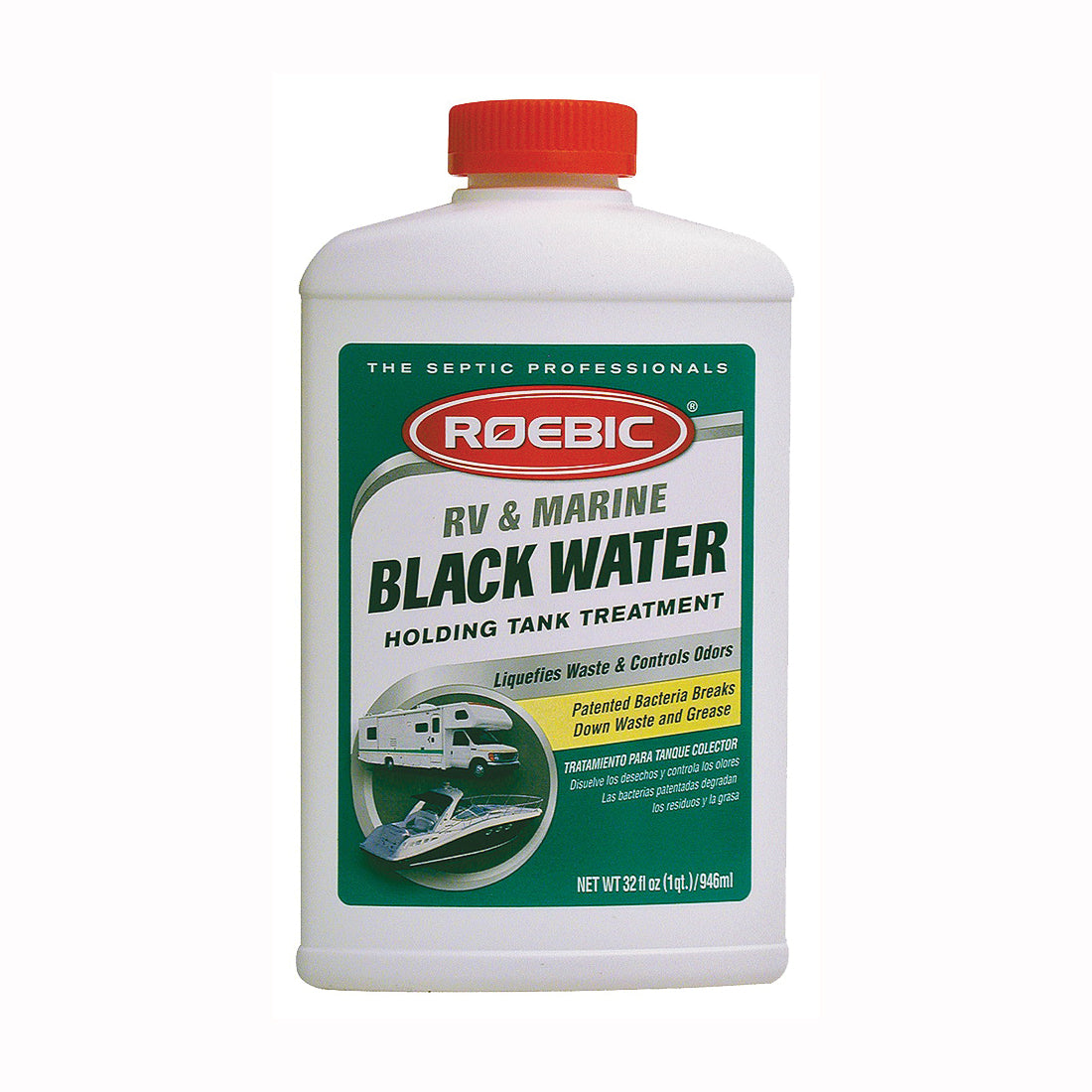 ROEBIC RV-Q Marine Black Water Treatment, 1 qt Bottle, Liquid, Clean