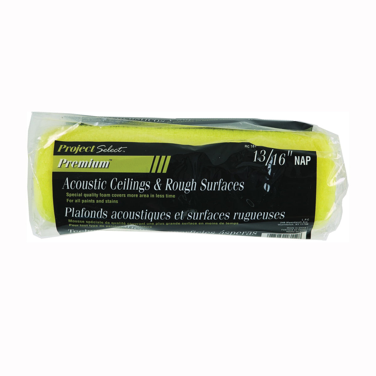 Linzer RC 181 Paint Roller Cover, 3/16 in Thick Nap, 9 in L, Foam Cover