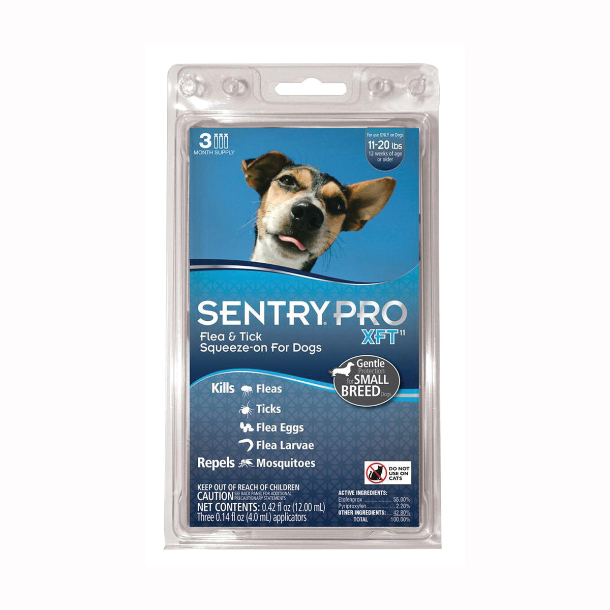 SENTRY PRO XFT 11 1843 Flea and Tick Squeeze-On, Liquid, 3 Count