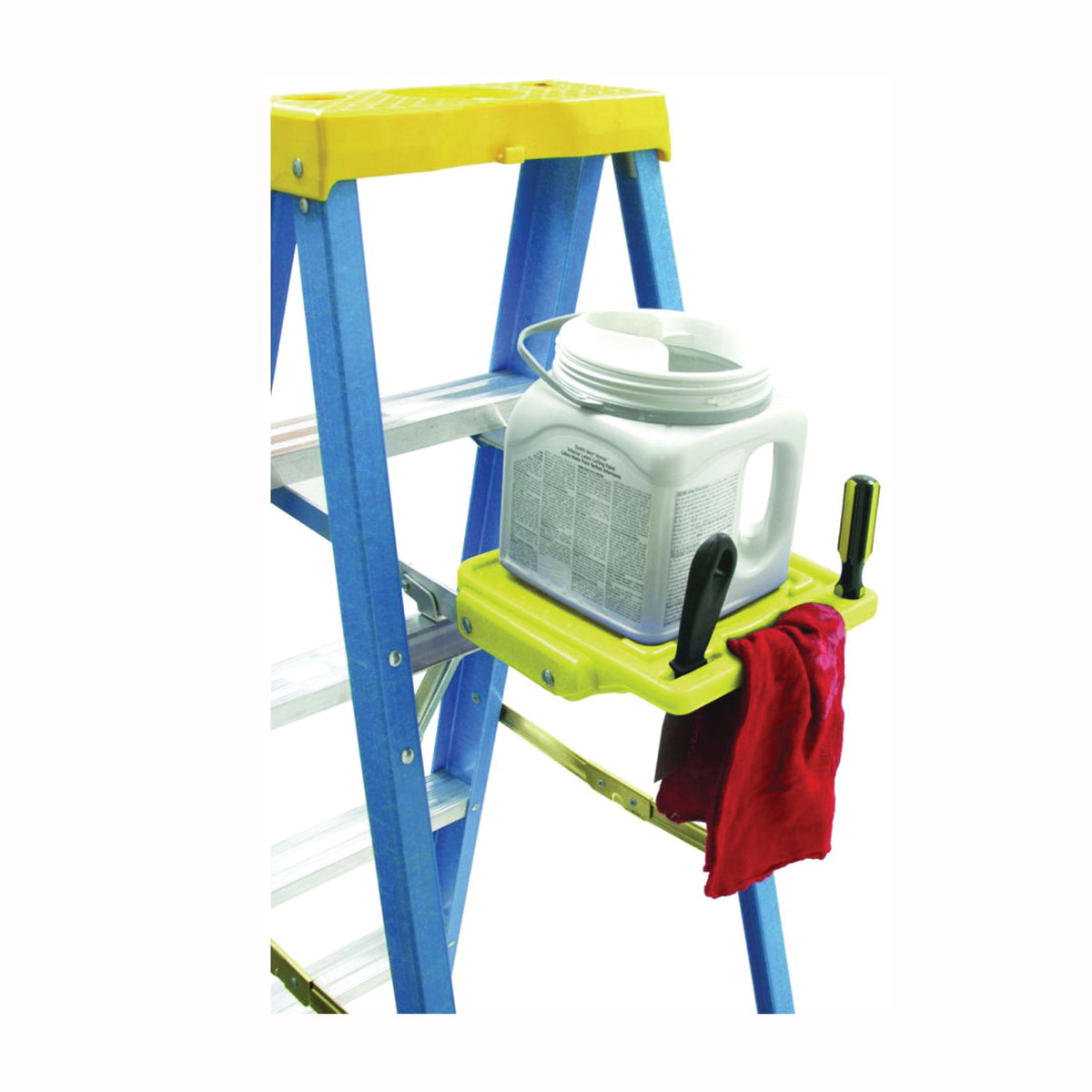 WERNER PK76-9 Pail Shelf, Stepladder, Universal, Aluminum (Arm)/Plastic
