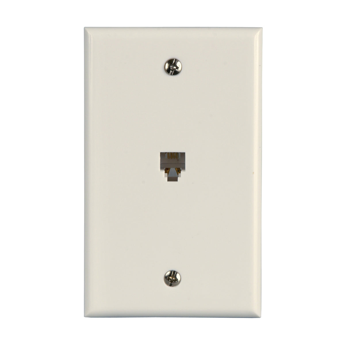 Zenith TW1001SW Telephone Wallplate, 4-1/2 in L, 2-3/4 in W, 1 -Gang, White