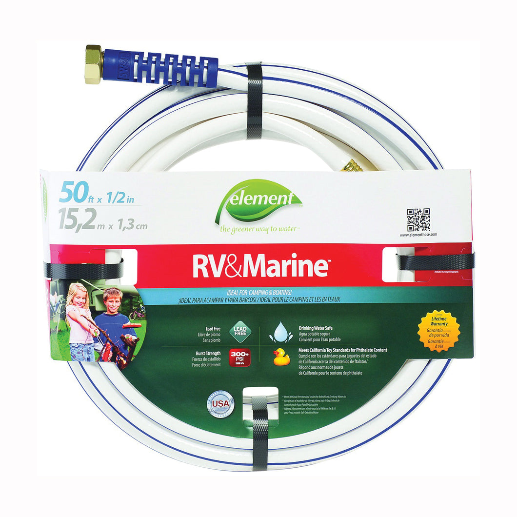 SWAN MRV12050 Water Hose, 1/2 in ID, 50 ft L, White