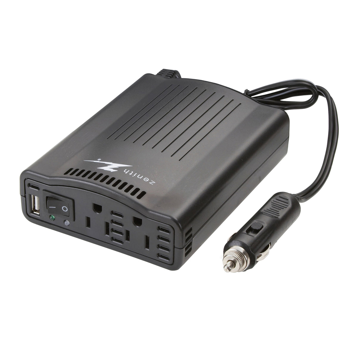 Zenith VP1001P200 Dual Power Inverter with USB, 12 VDC Input, 110 V Output