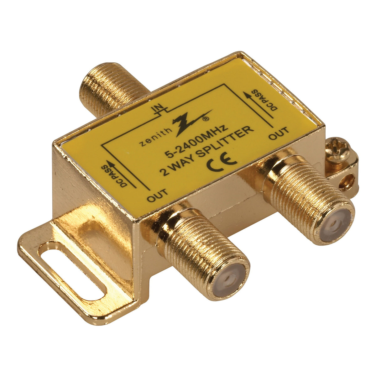 Zenith VS3001SP2W Coax Splitter, 1 Video Input, 2 Video Output