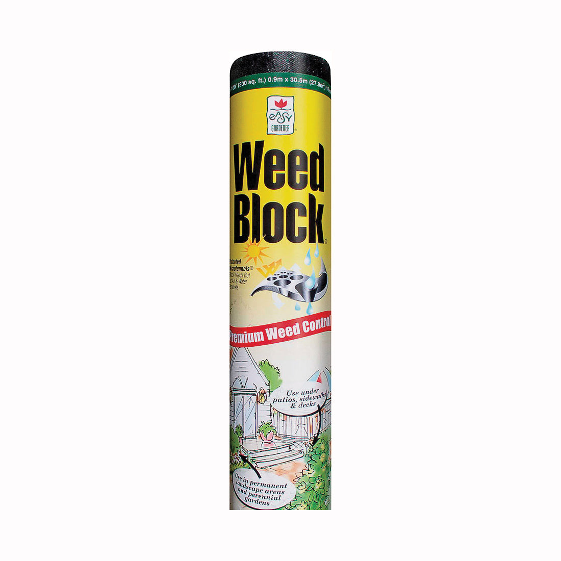 WeedBlock 1041 Landscape Fabric, 50 ft L, 3 ft W, 18 mil Thick, Polyethylene, Black