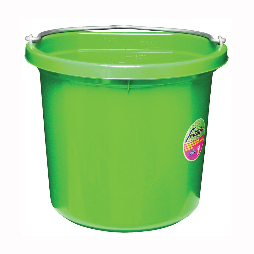 FORTEX-FORTIFLEX FB-120 FB-120GR Bucket, 20 qt Volume, Rubber/Polyethylene, Green