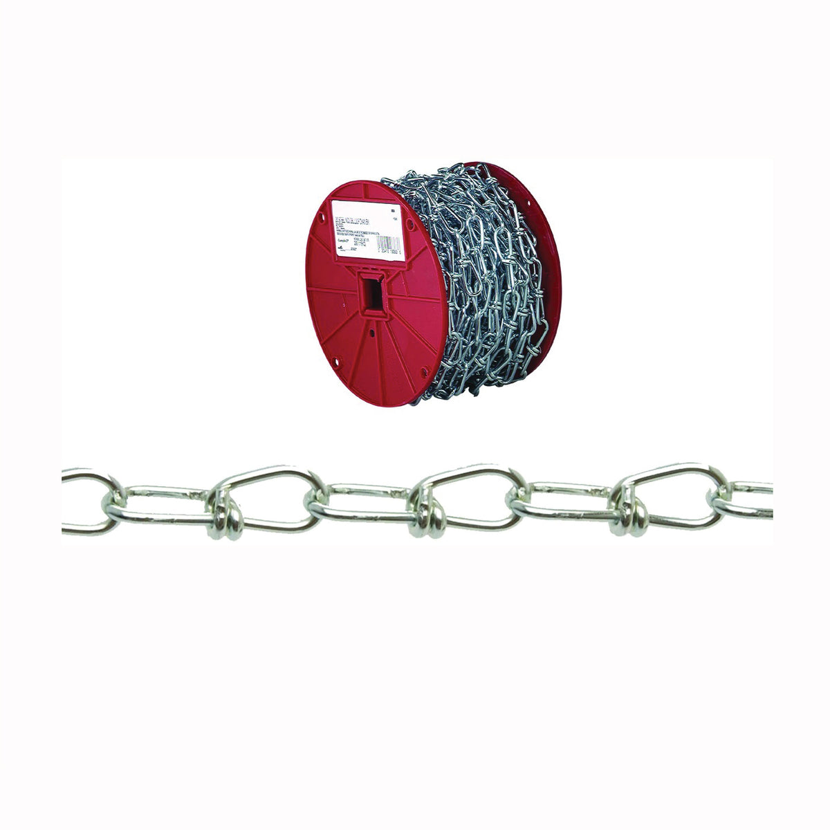 Campbell 0723227 Loop Chain, #3, 200 ft L, 90 lb Working Load, Low Carbon Steel, Zinc