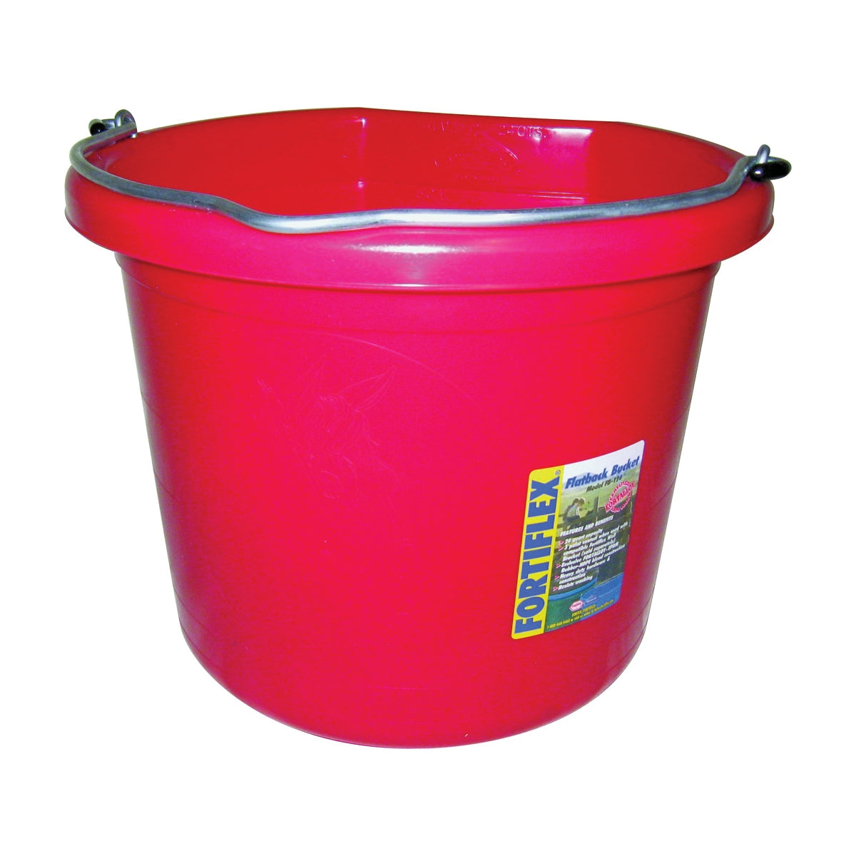 FORTEX-FORTIFLEX FB-124 FB-124 R Bucket, 24 qt Volume, Rubber/Polyethylene, Red