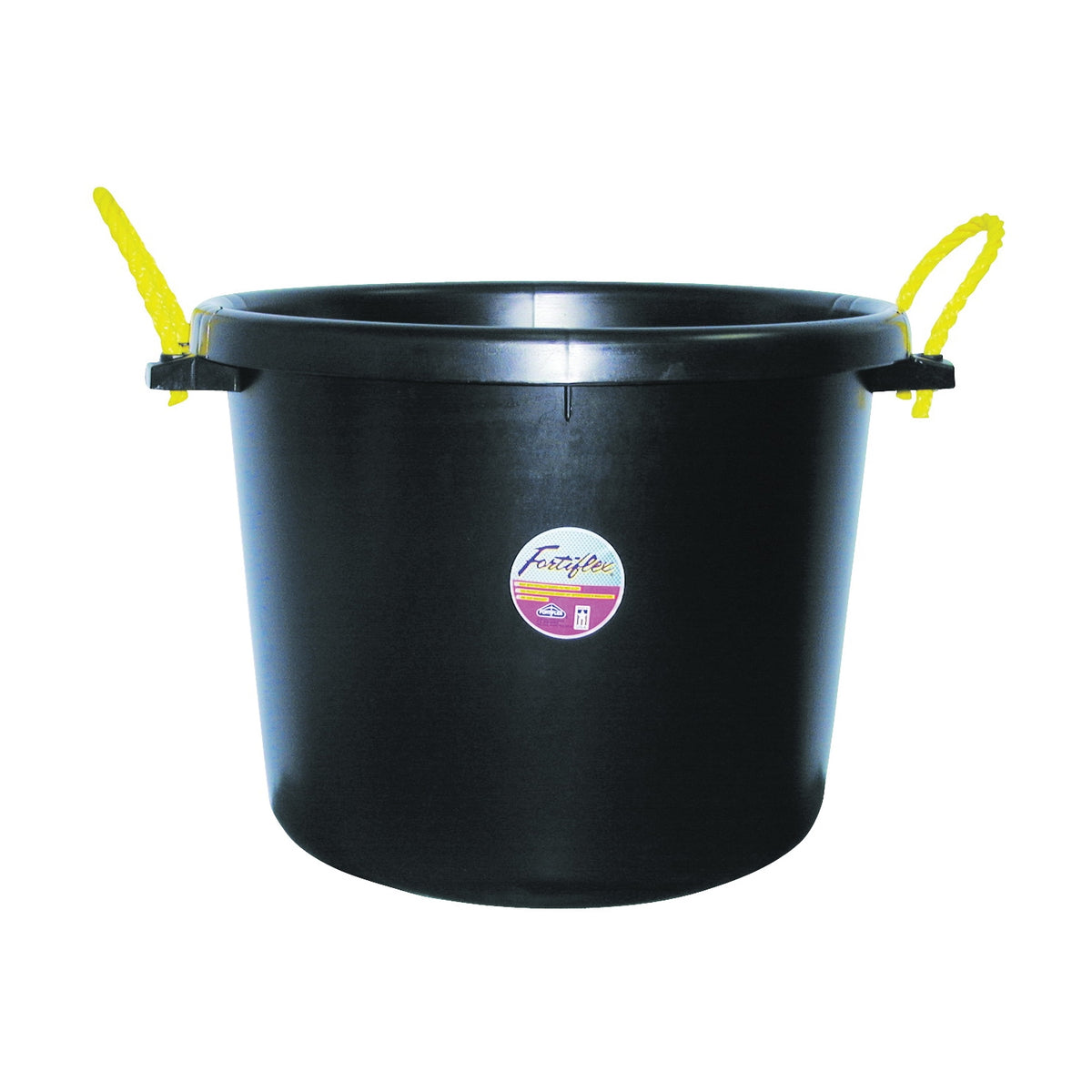 FORTEX-FORTIFLEX MB-70BX Barn Bucket, 70 qt Volume, Polyethylene/Rubber, Black