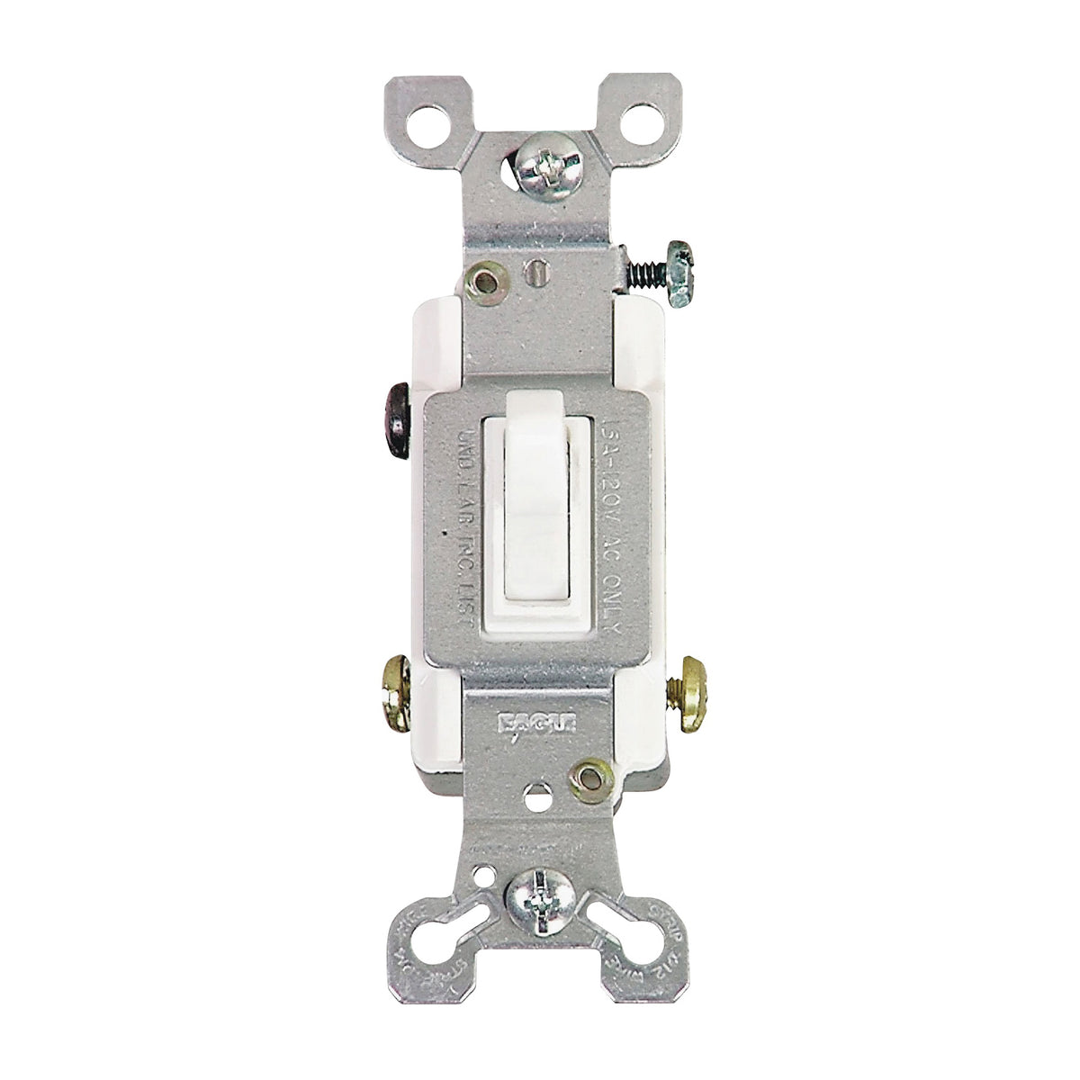 Eaton Wiring Devices 1303-7W-BOX Toggle Switch, 15 A, 120 V, Polycarbonate Housing Material, White