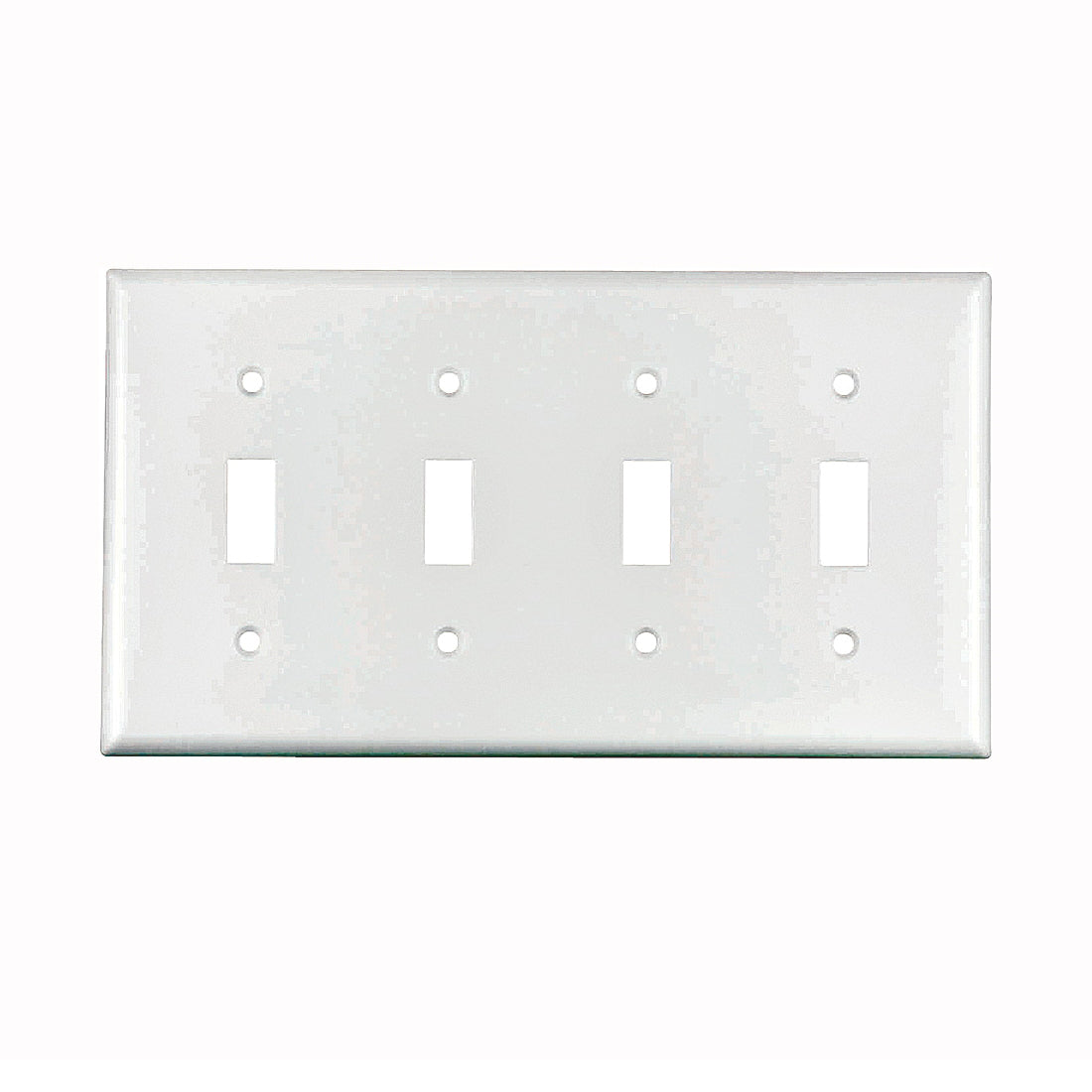 Eaton Wiring Devices 2154W-BOX Wallplate, 4-1/2 in L, 8.19 in W, 4 -Gang, Thermoset, White, High-Gloss